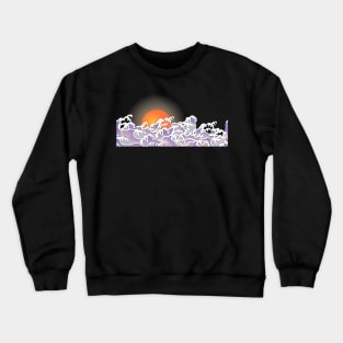 ocean wave and sunset Crewneck Sweatshirt